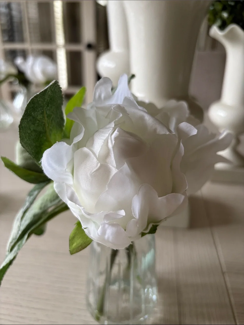 Vase with faux flowers NWOT